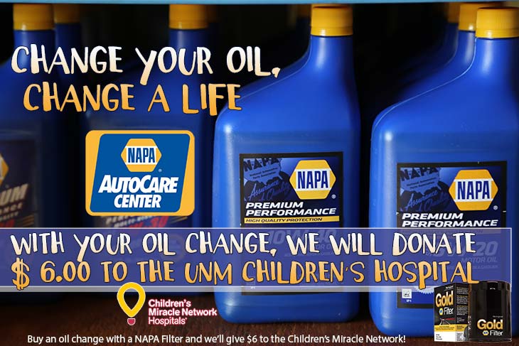 Change your oil, change a life at your NAPA AutoCare Center