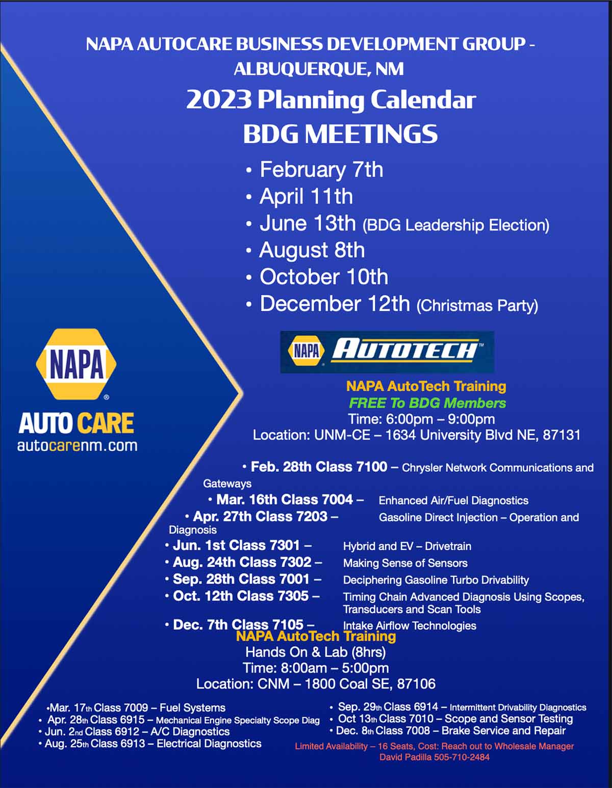 NAPA AutoCare BDG 2023 Planning Calendar NAPA AutoCare Centers of New