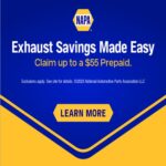 Exhaust system parts rebate from NAPA