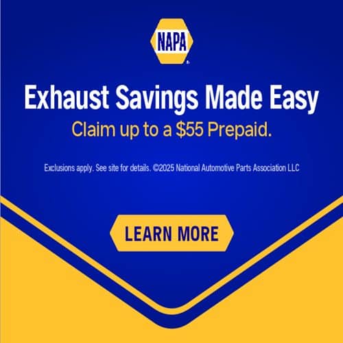 Exhaust system parts rebate from NAPA